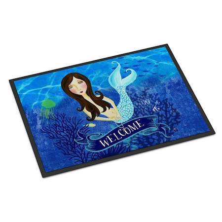 Carolines Treasures Welcome Mermaid Indoor or Outdoor Mat, 24 x 36 in. VHA3010JMAT